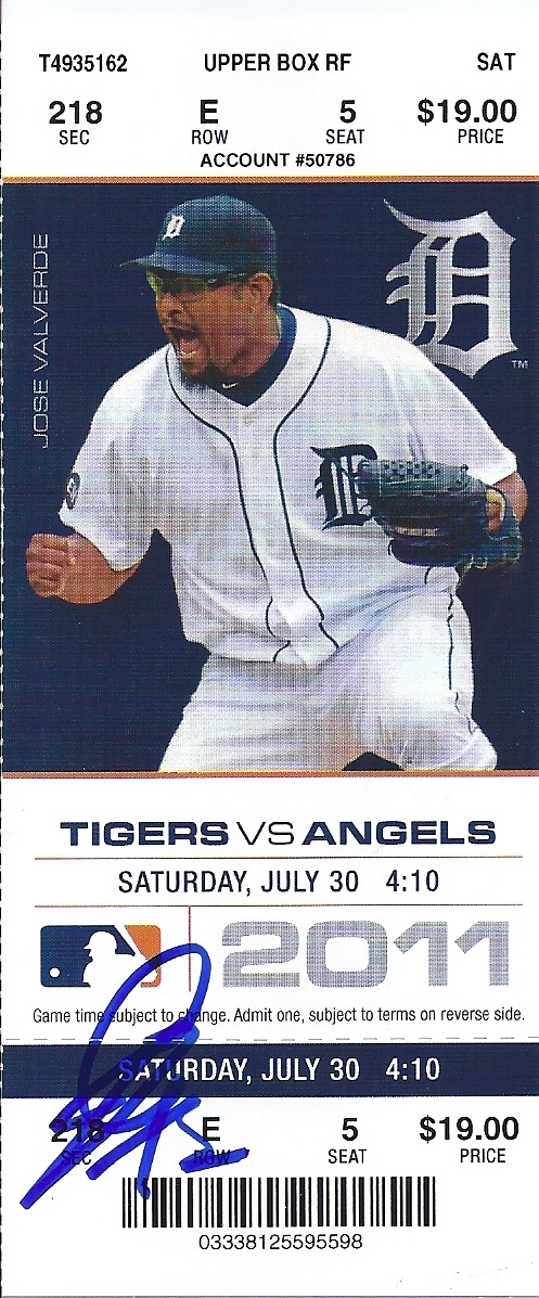 Jacob TURNER Signed Detroit Tigers MLB DEBUT Ticket Stub