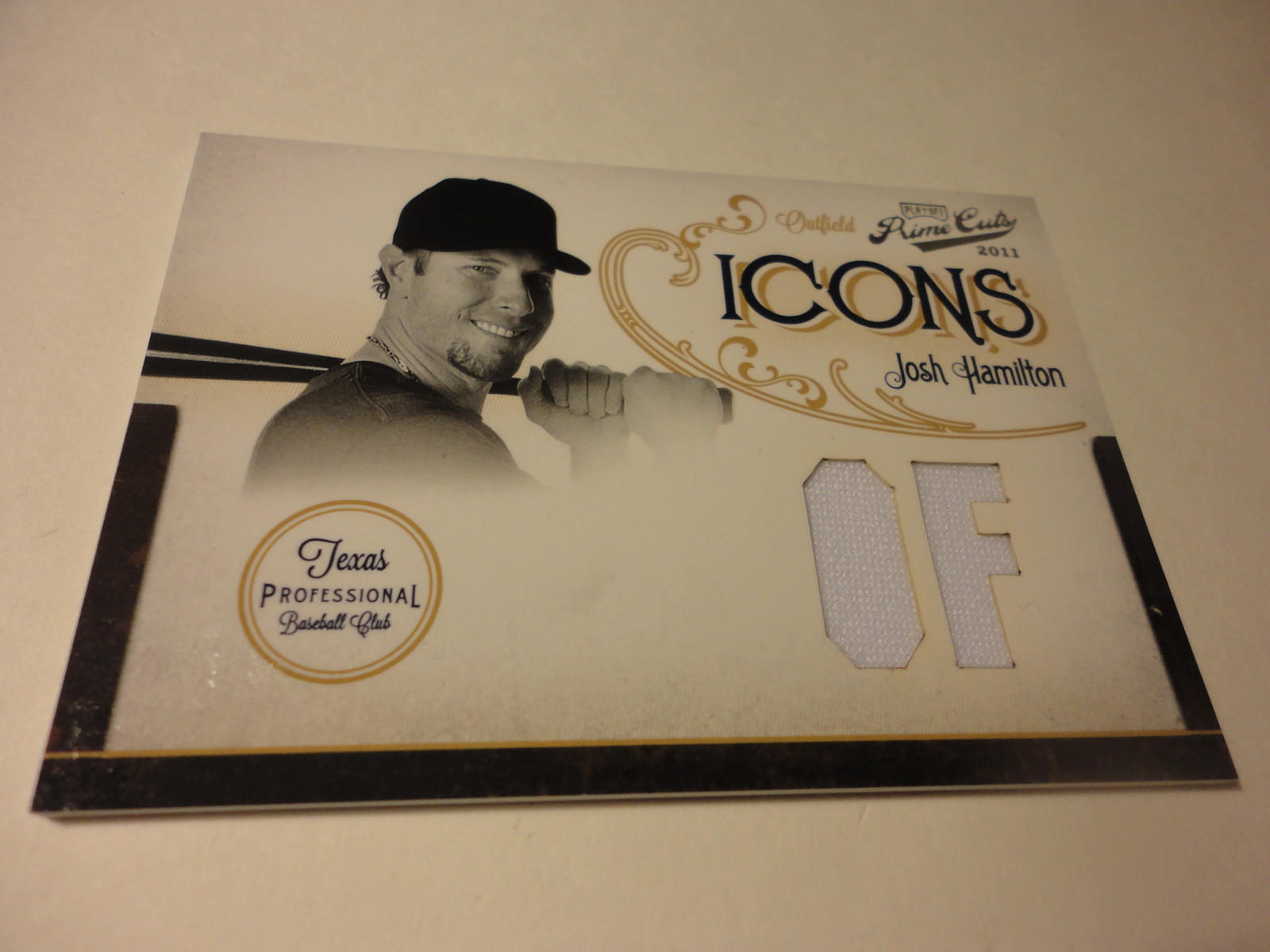 JOSH HAMILTON ANGELS 2011 PLAYOFF PRIME CUTS JERSEY CARD 13/25