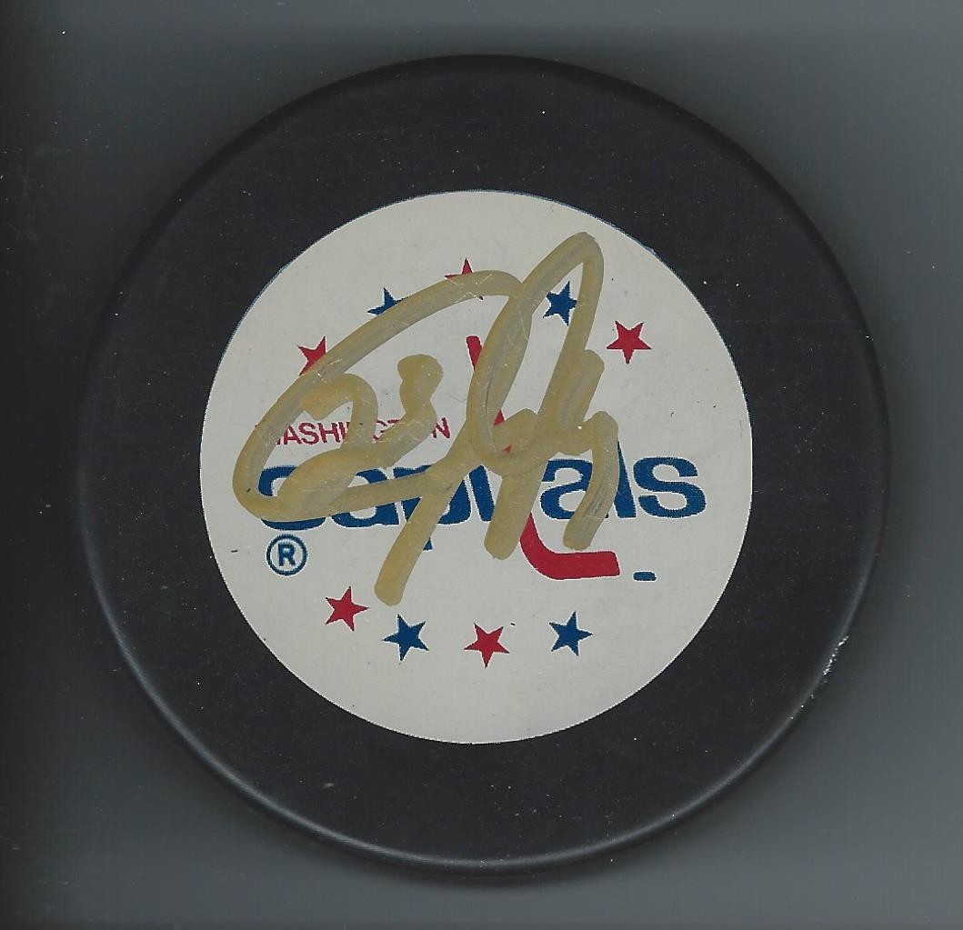 Jason WOOLEY Signed WASHINGTON CAPITALS Puck