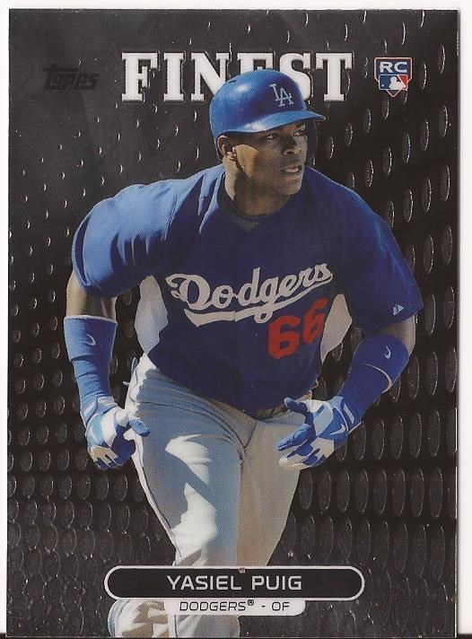 YASIEL PUIG LOS ANGELES DODGERS 2013 TOPPS FINEST RC ROOKIE CARD #91