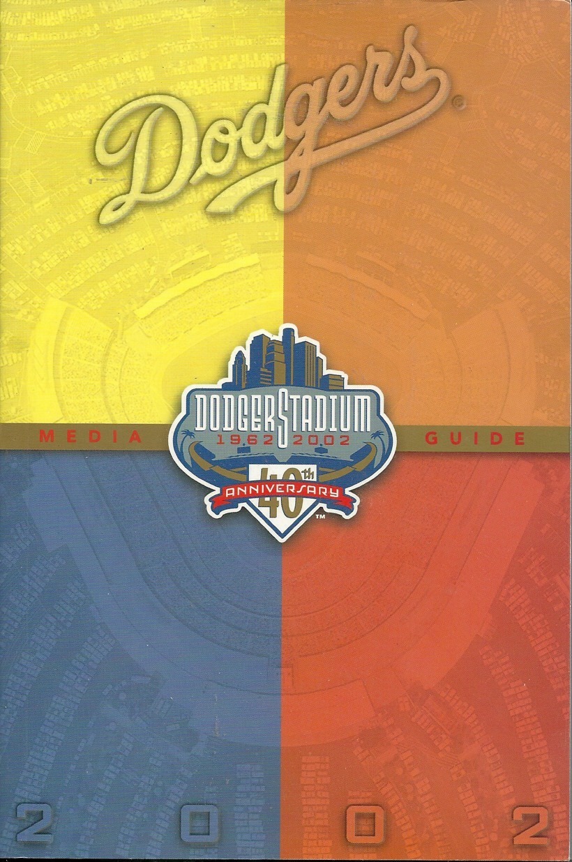 LOS ANGELES DODGERS MLB BASEBALL 2002 MEDIA GUIDE VINTAGE GREAT COLOR AUTHENTIC