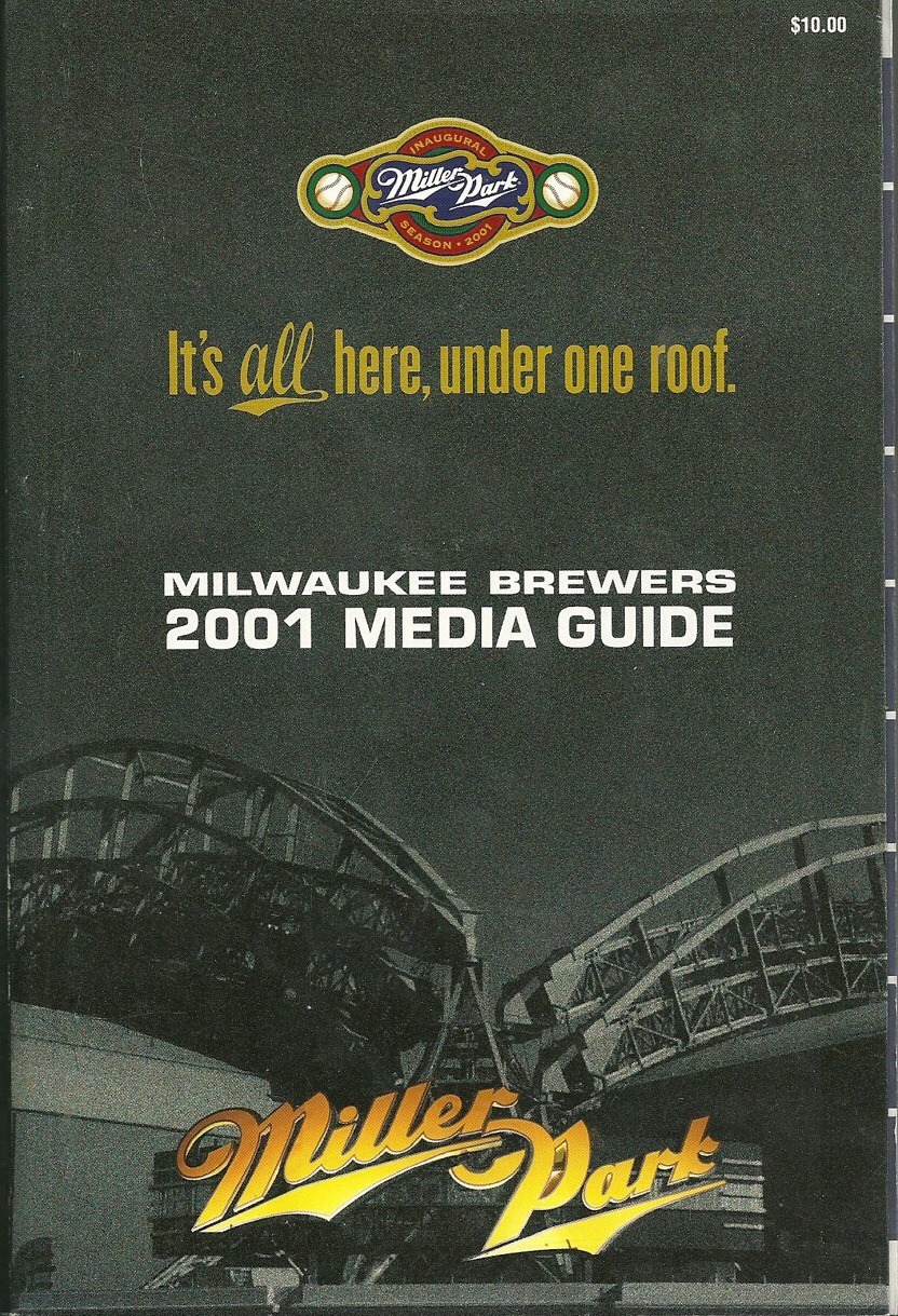 MILWAUKEE BREWERS MLB BASEBALL 2001 MEDIA GUIDE VINTAGE MEDIA GUIDE AUTHENTIC