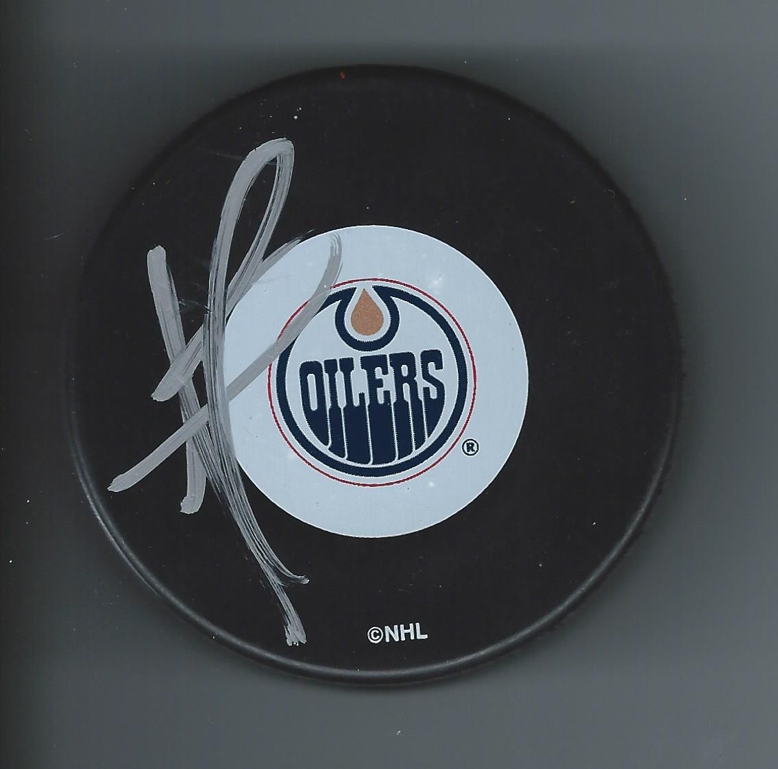 Andrew FERENCE Signed Edmonton OILERS Puck