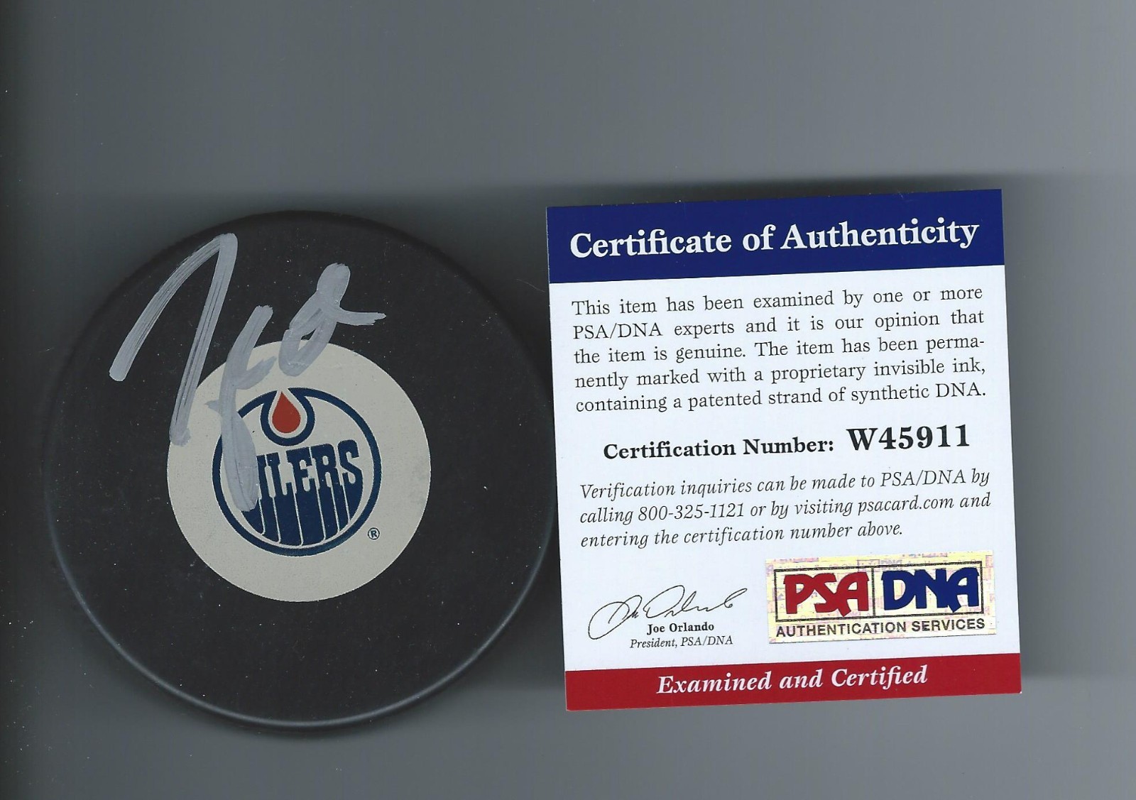 Taylor Hall Signed Edmonton Oilers Puck PSA/DNA COA Boston Bruins