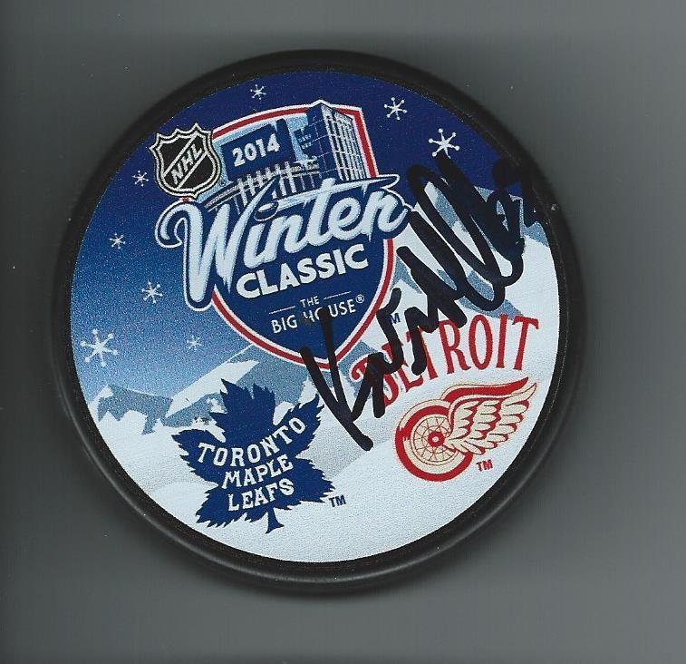 Kevin MILLER Signed Detroit Red Wings 2014 WINTER CLASSIC Puck
