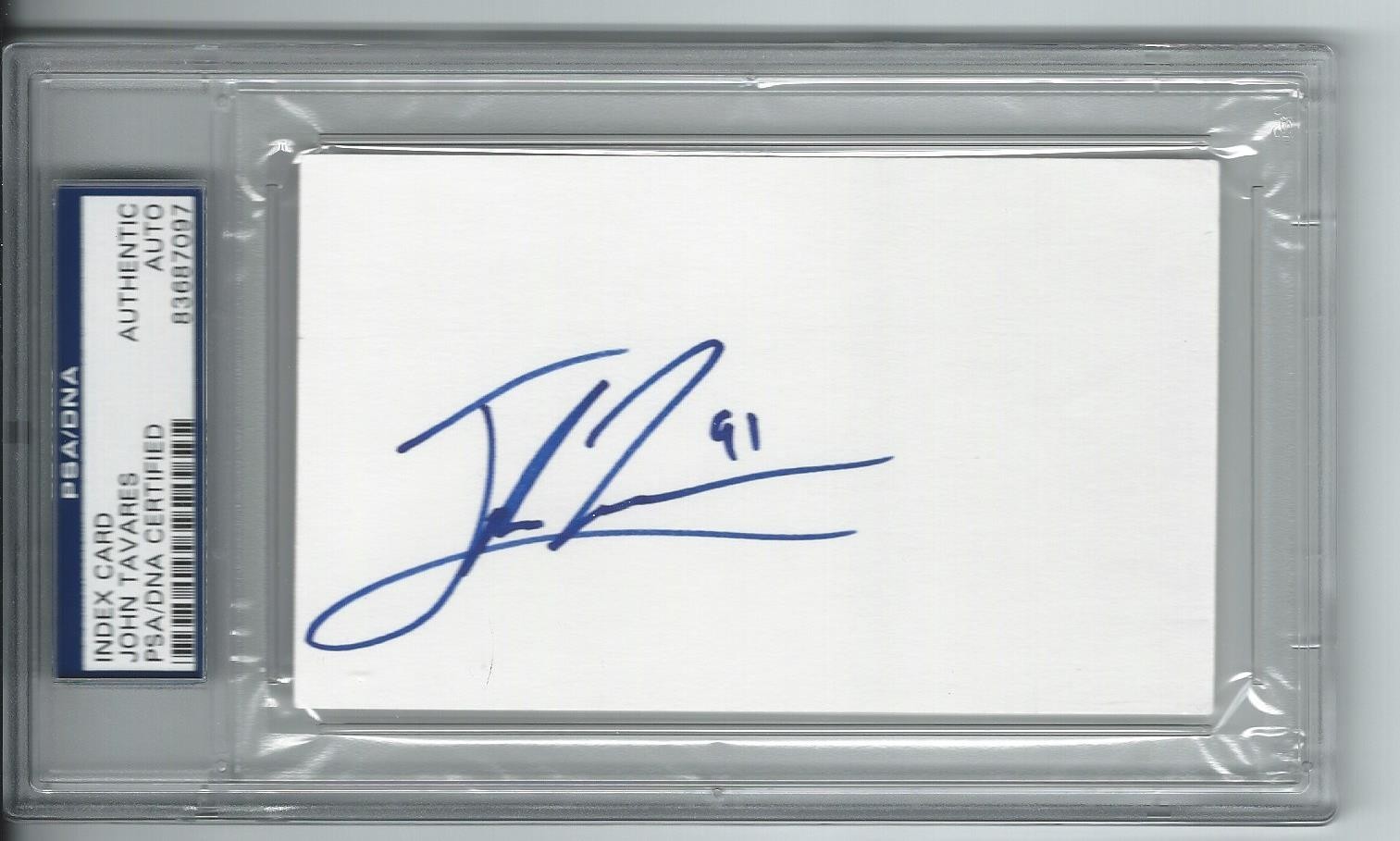 JOHN TAVARES TORONTO MAPLE LEAFS SIGNED INDEX CARD AUTOGRAPH PSA/DNA