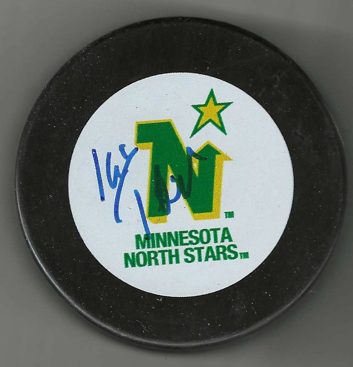 Kari Takko Signed Minnesota North Stars Puck