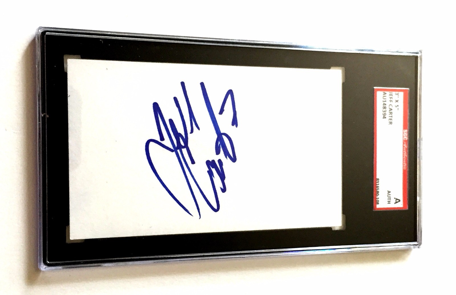 JEFF CARTER SIGNED INDEX CARD LOS ANGELES KINGS FULL SIG SGC AUTHENTICATED