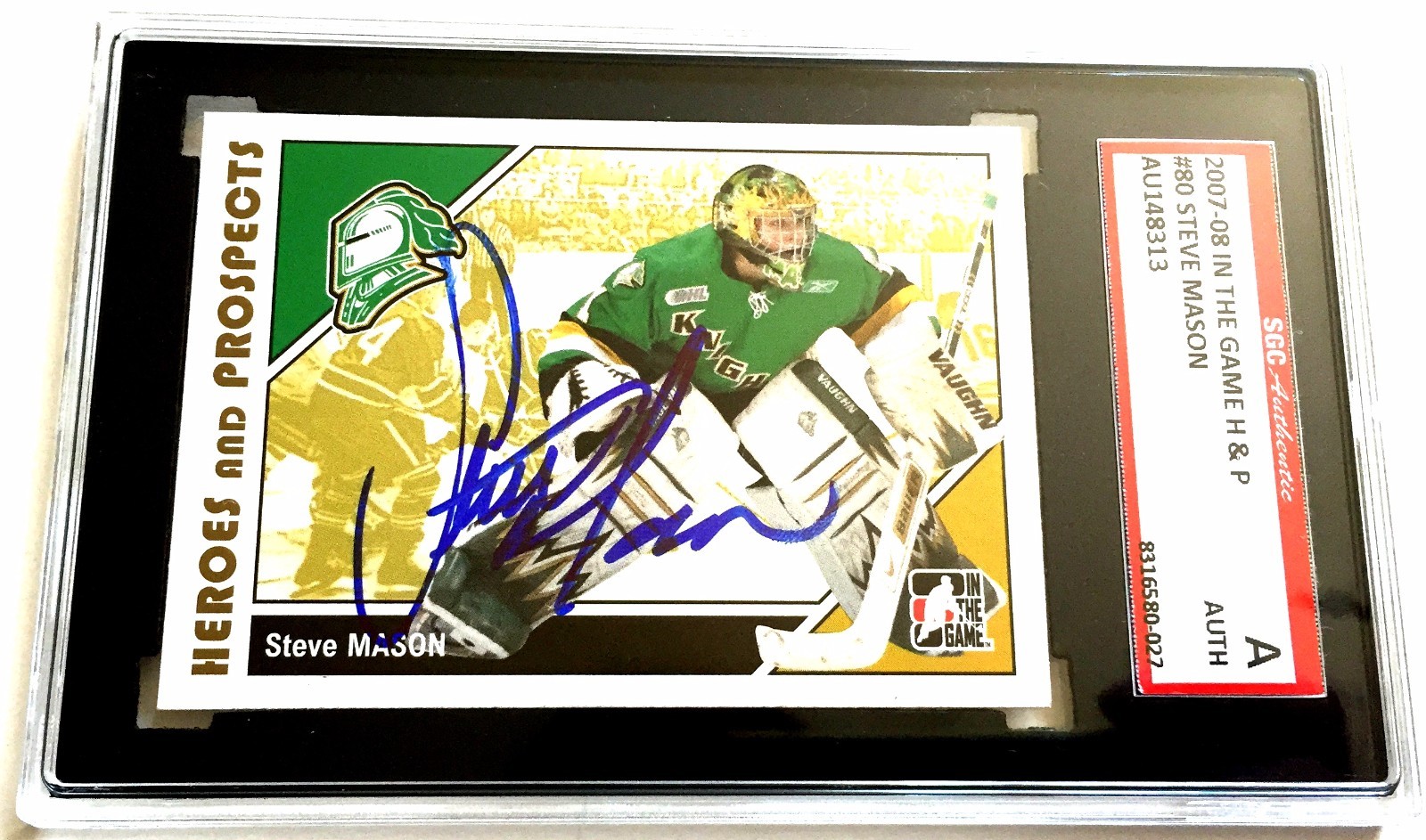 STEVE MASON SIGNED 2007/08 HEROES AND PROSPECTS CARD #80 SGC AUTHENTICATED