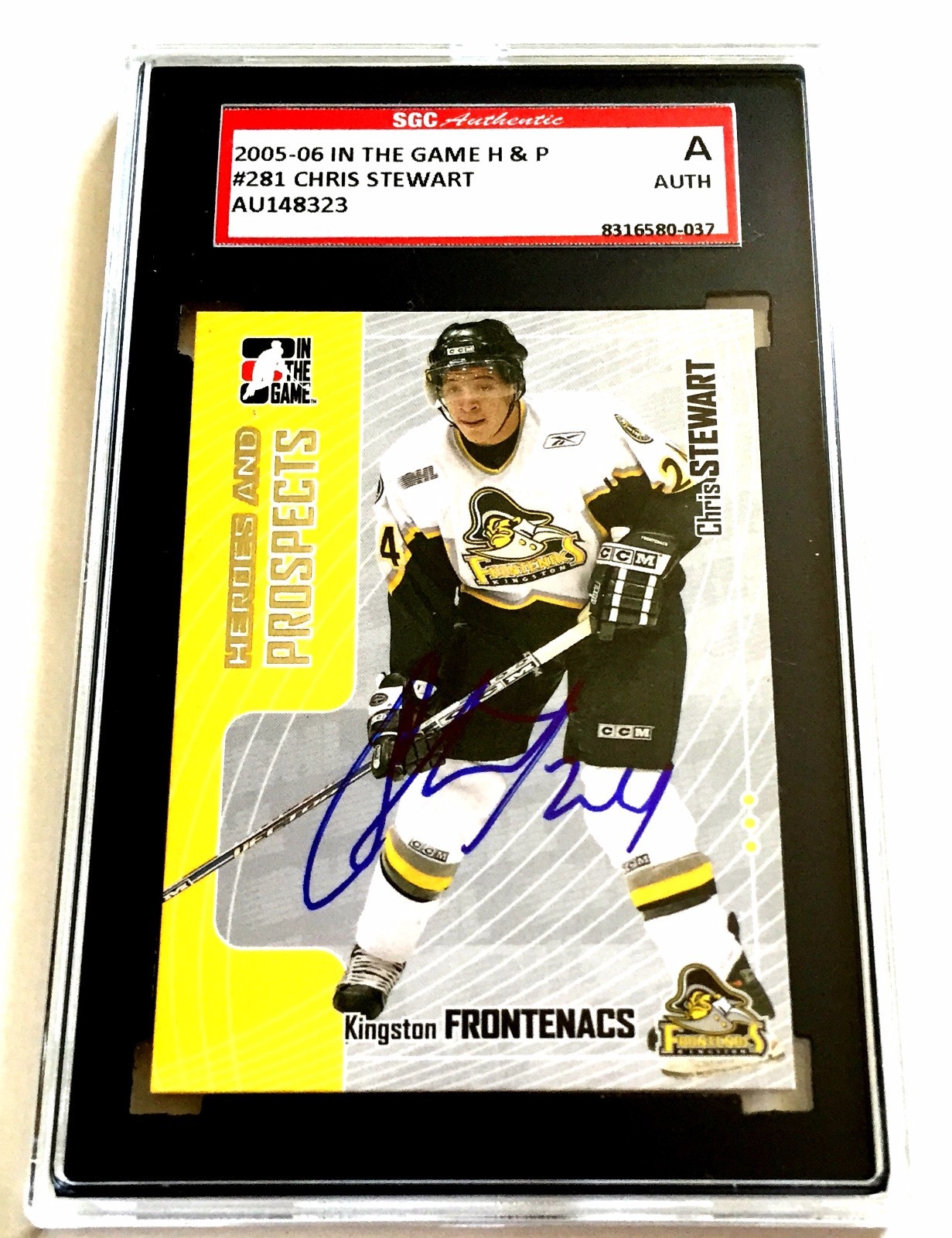 CHRIS STEWART SIGNED 2005/06 HEROES AND PROSPECTS CARD #281 SGC AUTHENTICATED