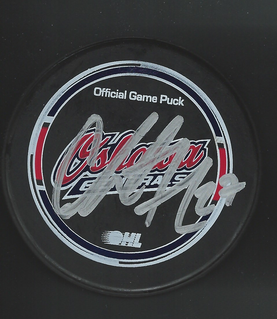 Christian Thomas Signed Oshawa Generals Official Game Puck Canada 2018 Olympics