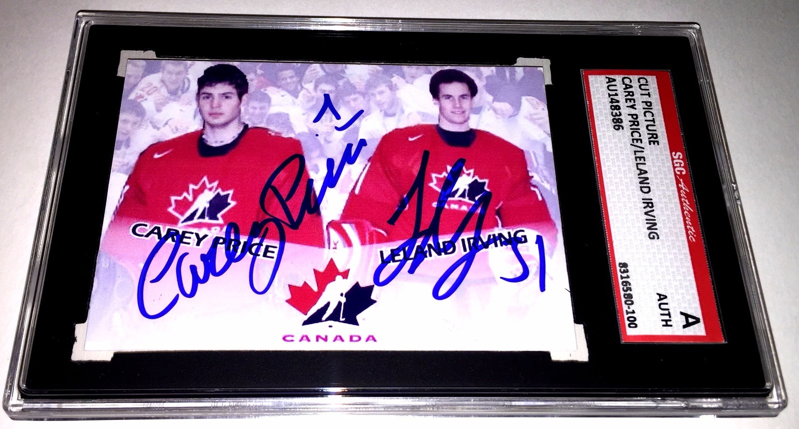 LELAND IRVING CAREY PRICE SIGNED CUSTOM CARD FULL SIGNATURE SGC AUTHENTICATED