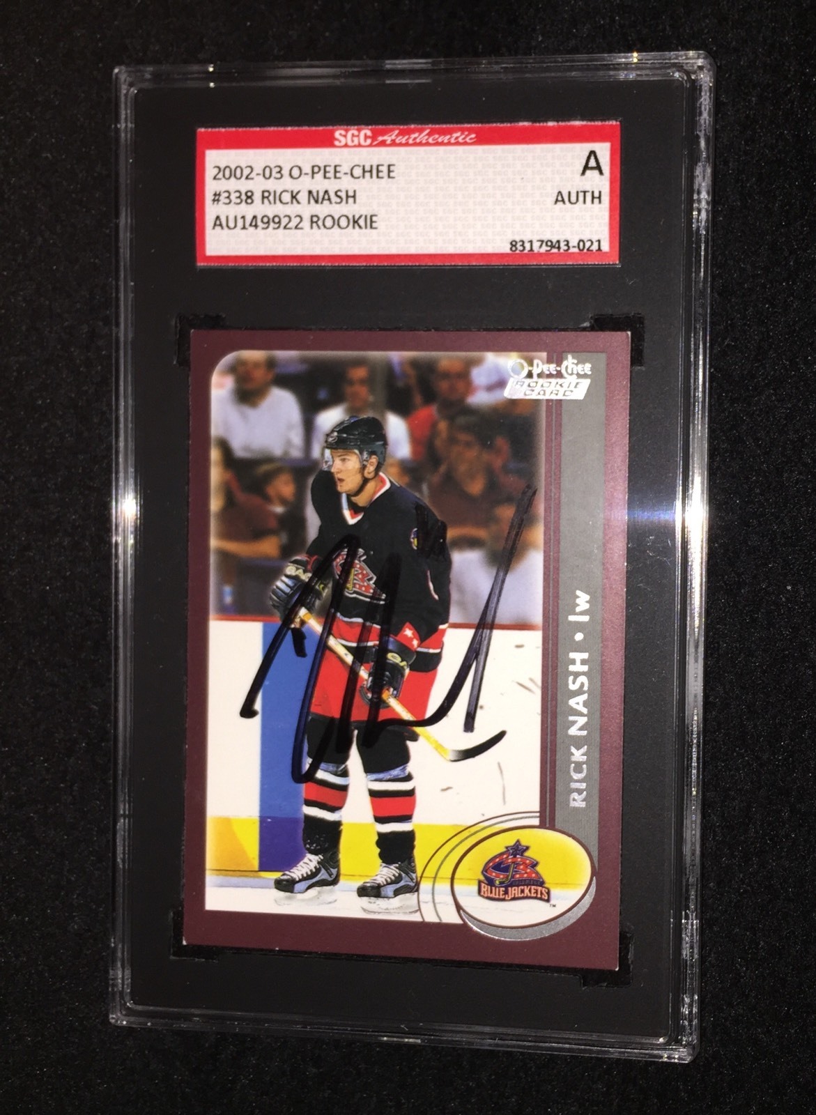 RICK NASH SIGNED 2002/03 O-PEE-CHEE ROOKIE CARD #338 RANGERS SGC AUTHENTICATED