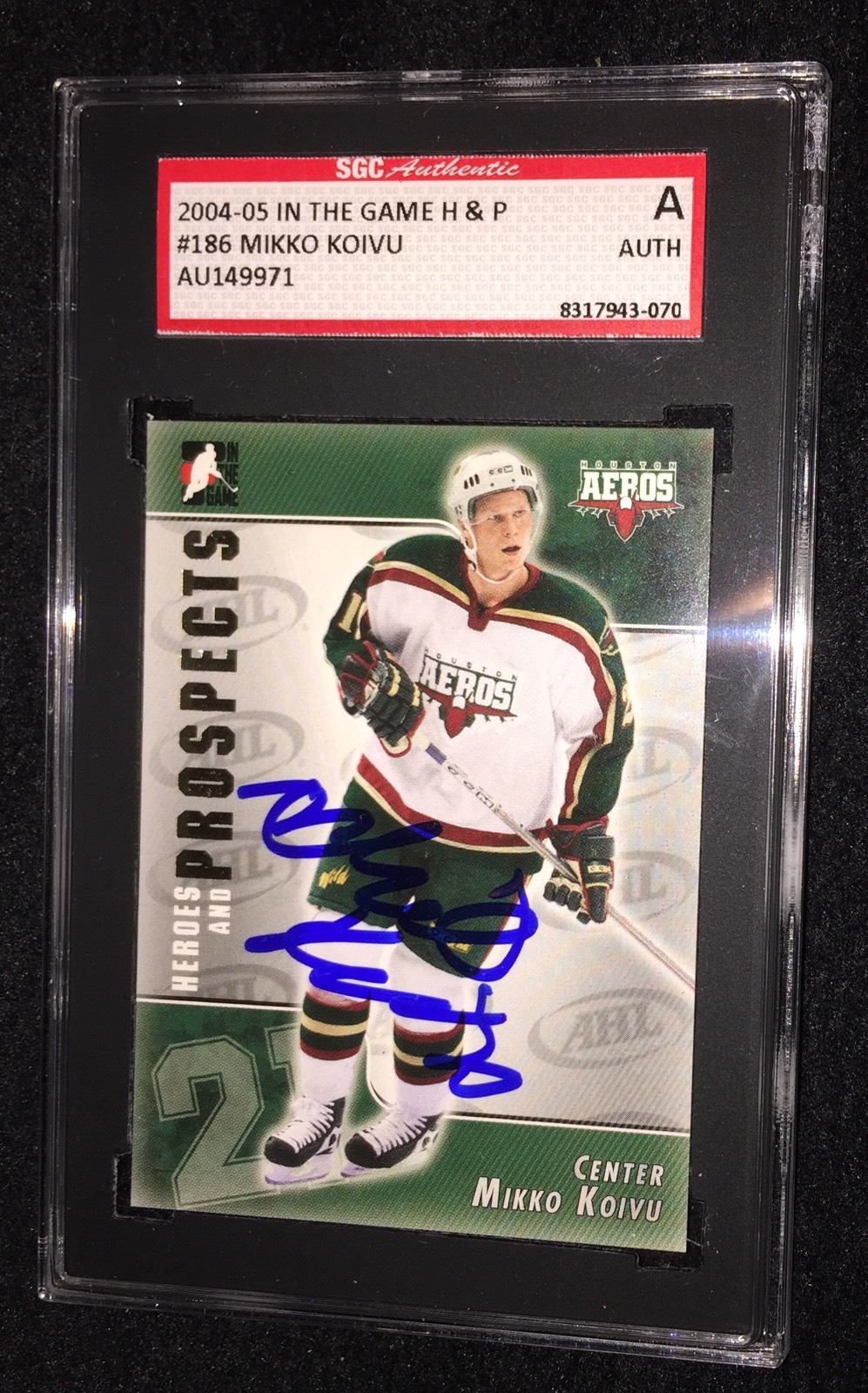 MIKKO KOIVU SIGNED 2004/05 HEROES AND PROSPECTS CARD #186 SGC AUTHENTICATED