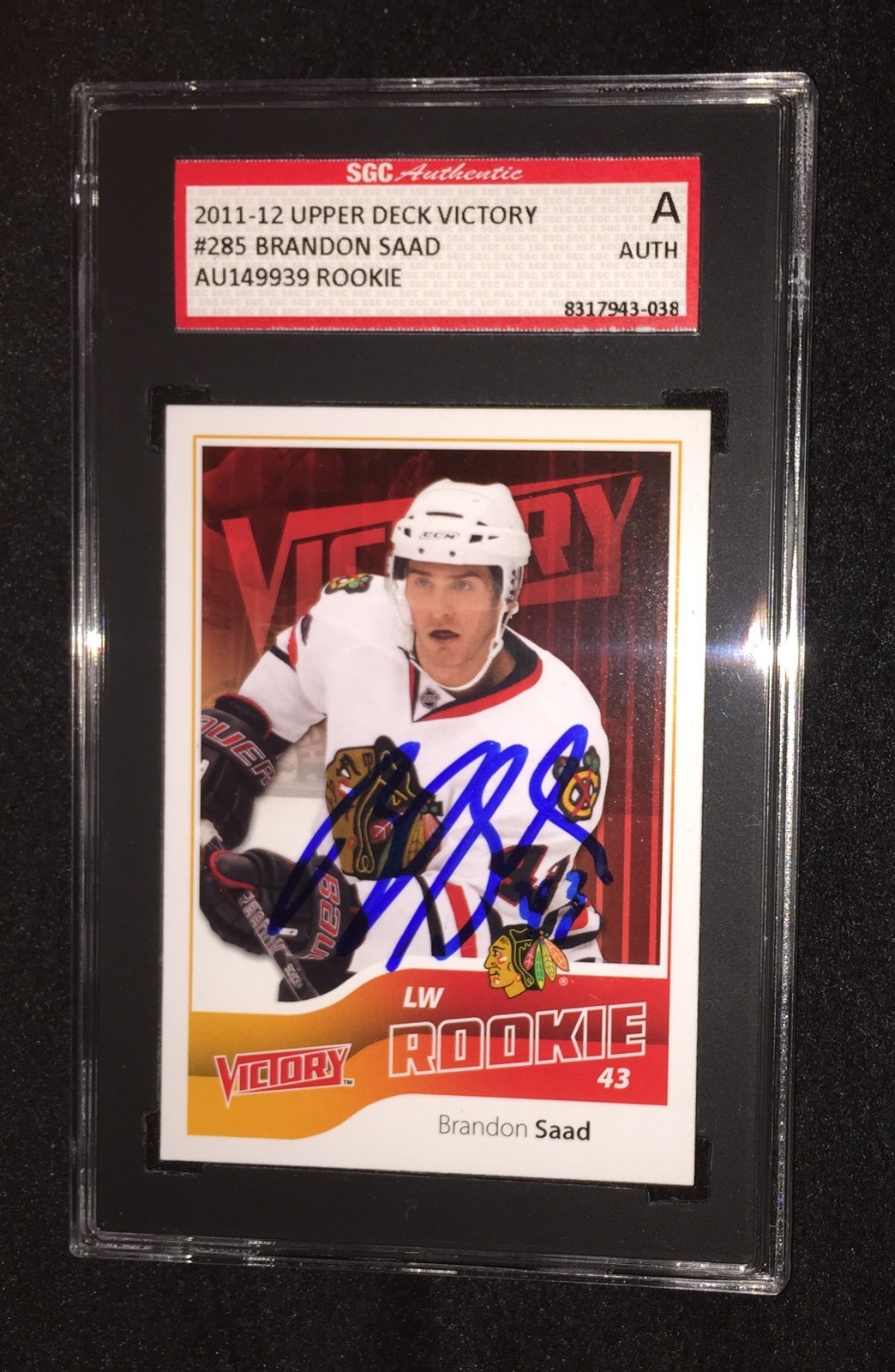 BRANDON SAAD SIGNED 2011/12 VICTORY ROOKIE CARD  SGC AUTHENTICATED