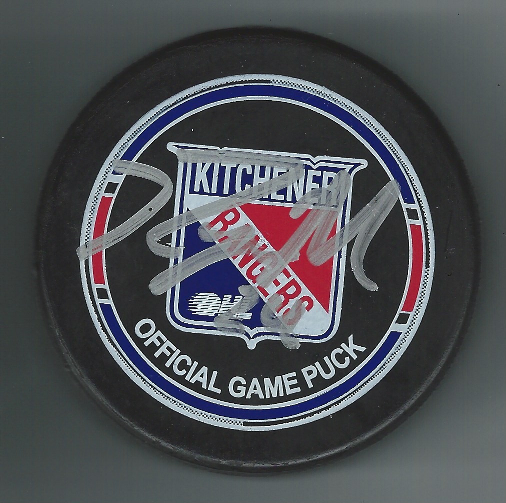 Ryan Murphy Signed Kitchener Rangers Official Game Puck Calgary Flames