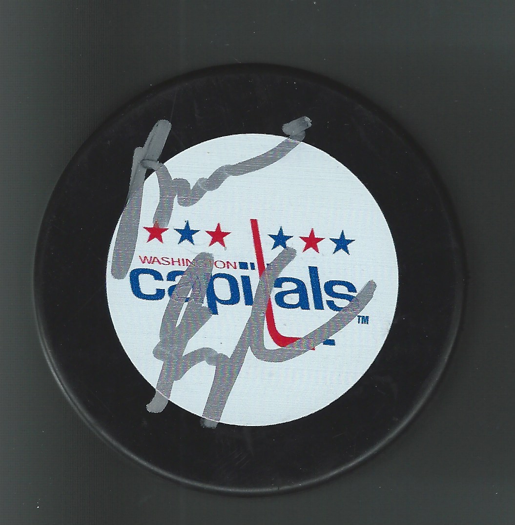 Brian Engblom Signed Vintage Washington Capitals Puck