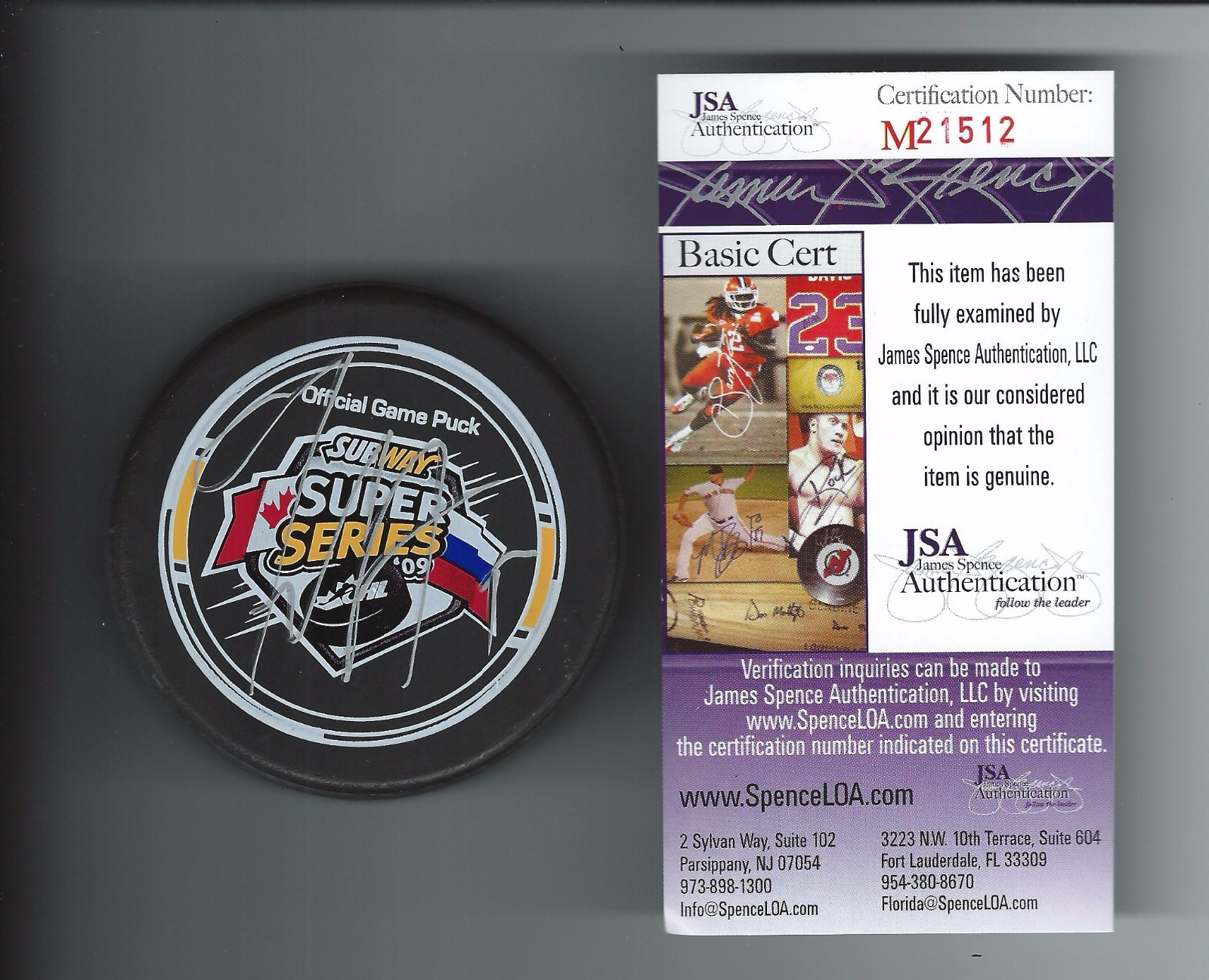 TYLER SEGUIN SIGNED SUBWAY SUPER SERIES 2009 OFFICIAL GAME PUCK JSA COA