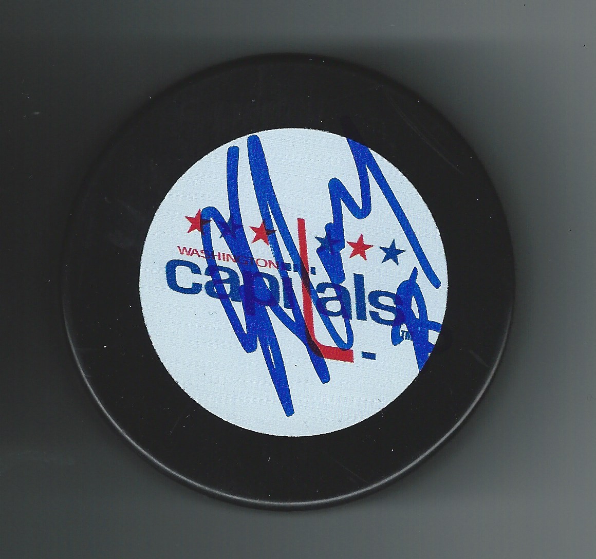 John Slaney Signed Washington Capitals Puck