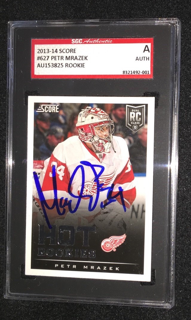 PETR MRAZEK SIGNED 2013/14 UD SCORE ROOKIE CARD #627 SGC AUTHENTICATED FLYERS