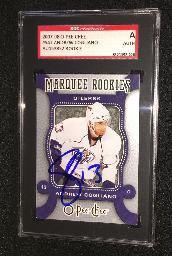 ANDREW COGLIANO SIGNED 2007/08 O-PEE-CHEE ROOKIE CARD #541 SGC AUTHENTICATED