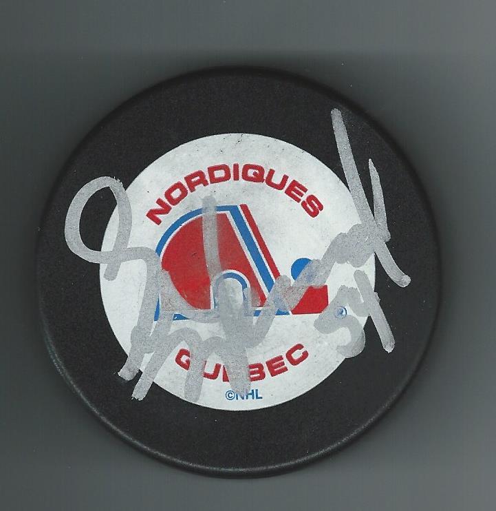 Ed Ward Signed Quebec Nordiques Puck