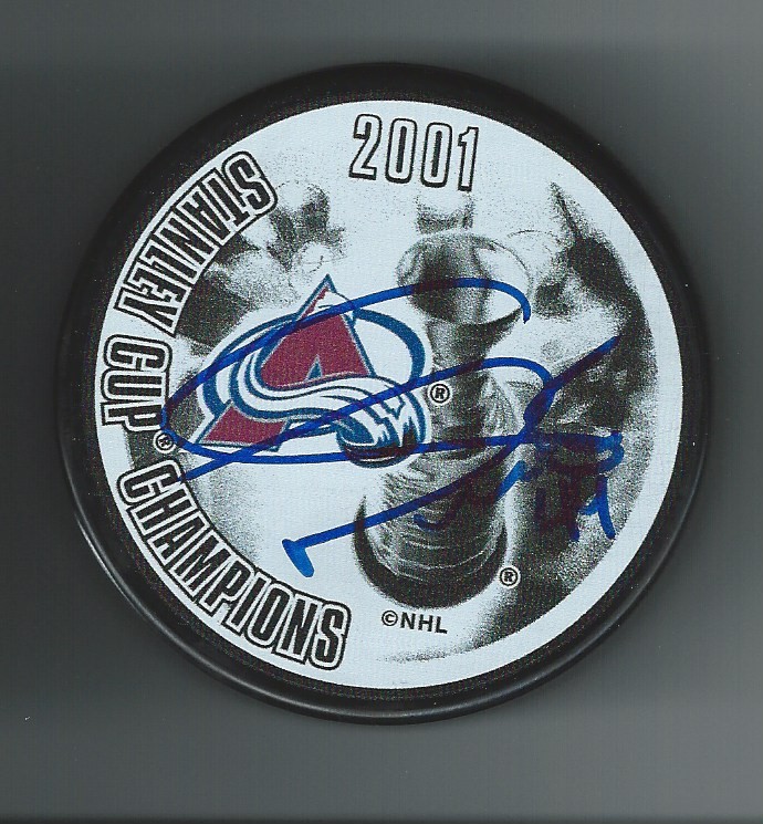 Nolan Pratt Signed 2001 Stanley Cup Champions Colorado Avalanche Puck