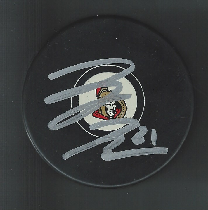 Logan Brown Signed Ottawa Senators Puck