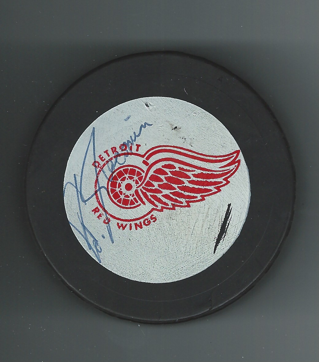 Ed Giacomin Signed Vintage 1970's Detroit Red Wings Puck