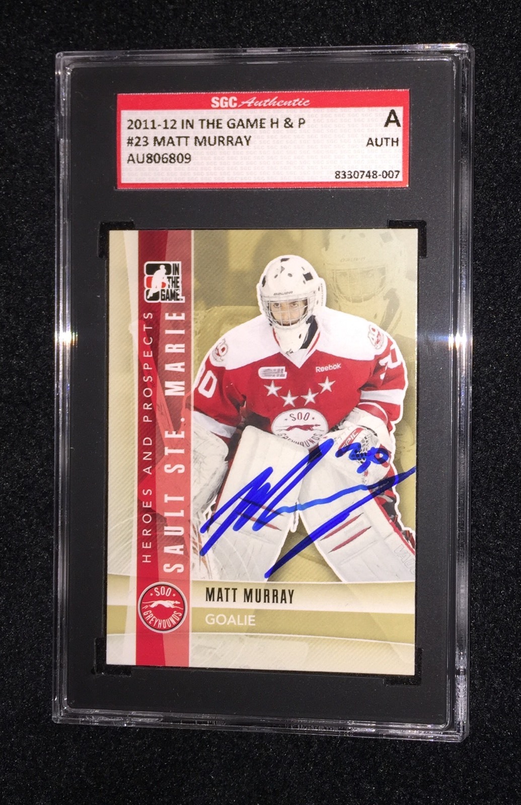 MATT MURRAY SIGNED 2011/12 HEROES AND PROSPECTS #23 CARD SGC AUTHENTICATED