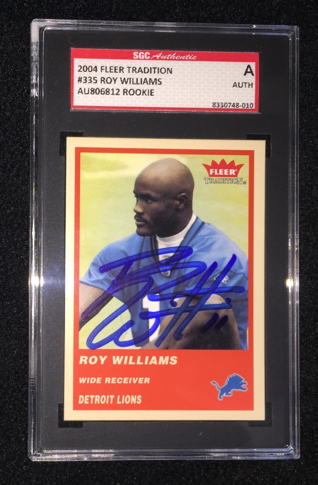 ROY WILLIAMS SIGNED 2004 FLEER TRADITION ROOKIE CARD #335 SGC AUTHENTICATED COLLECTIBLE MEMORABILIA