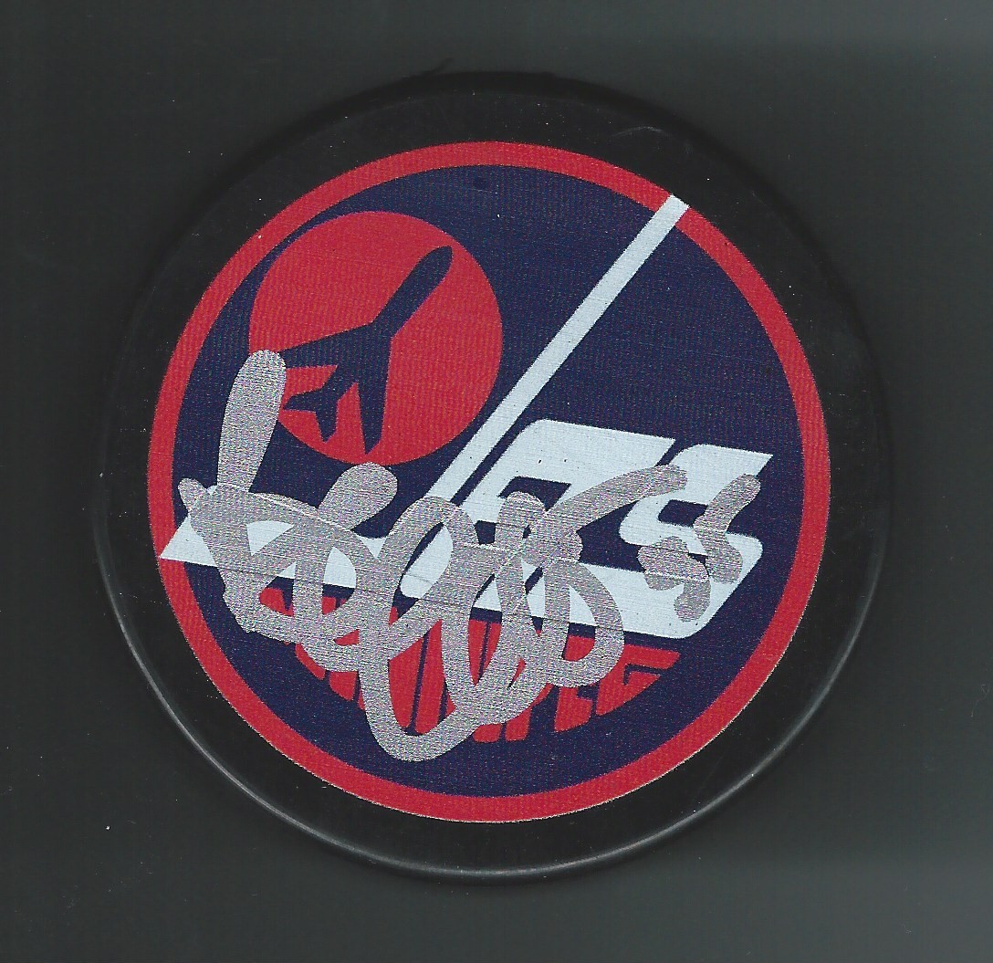 Bob Essensa Signed Signed Winnipeg Jets Vintage Puck