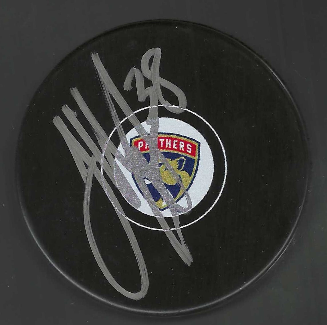 Shane Harper Signed Florida Panthers New Logo Puck