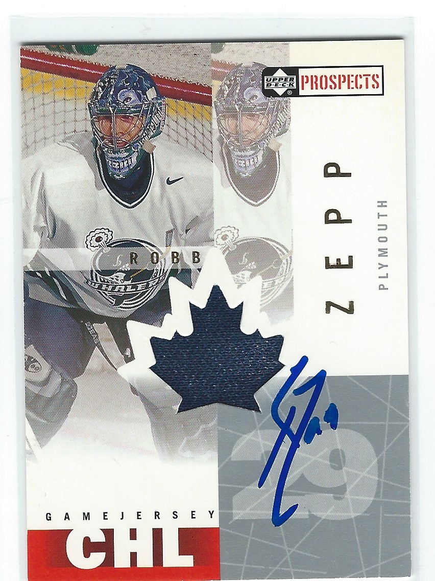 Rob Zepp Signed 2000/01 Upper Deck Prospects CHL Game Jersey Card #RZ