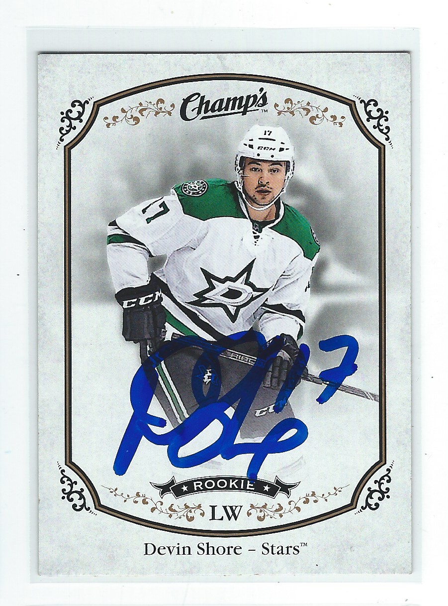 Devin Shore Signed 2015/16 Upper Deck Champs Rookie Card #168