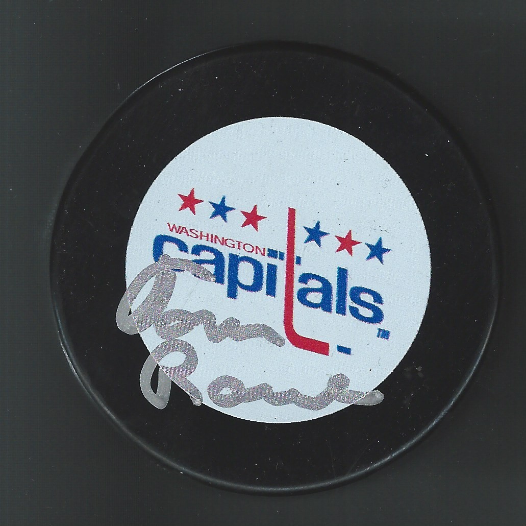 Tom Rowe Signed Washington Capitals Puck
