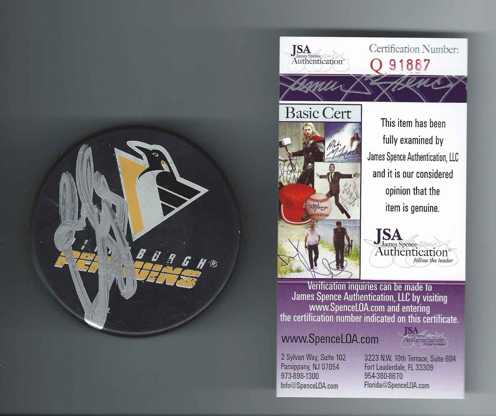 Ron Francis Signed Pittsburgh Penguins Souvenir Puck JSA COA Seattle Kraken