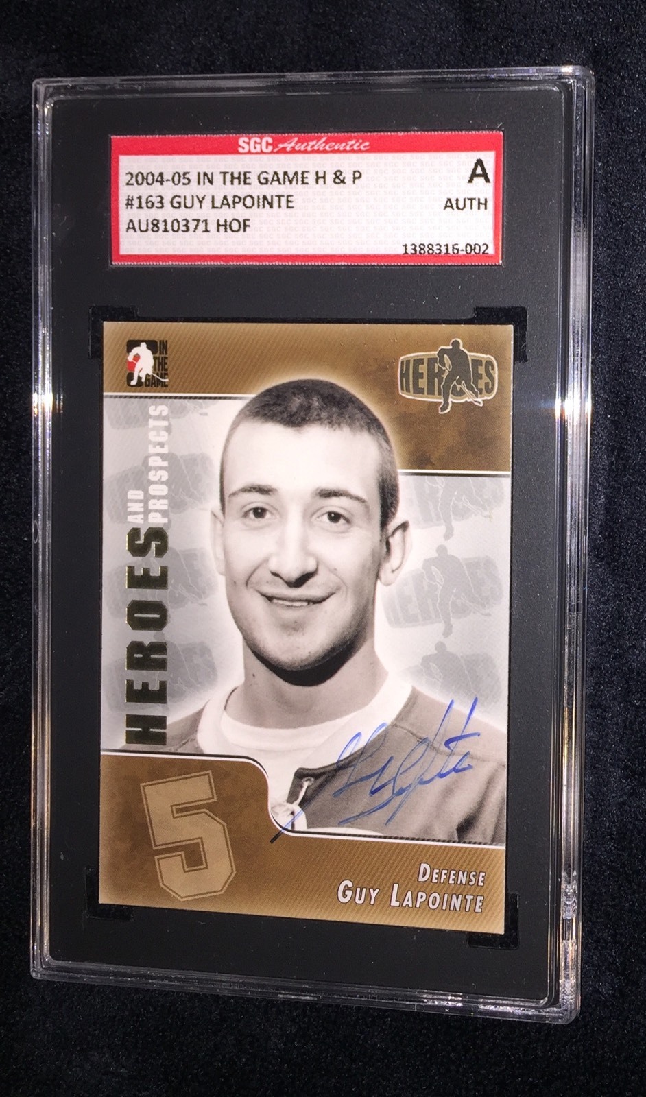 GUY LAPOINTE SIGNED 2004/05 ITG HEROES AND PROSPECTS CARD SGC AUTHENTICATED