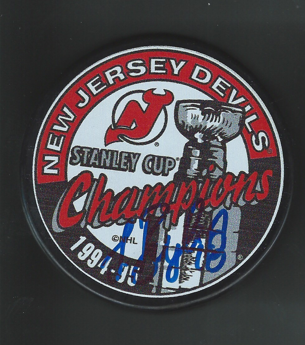 Sergei Brylin Signed New Jersey Devils 1995 Stanley Cup Champions Puck
