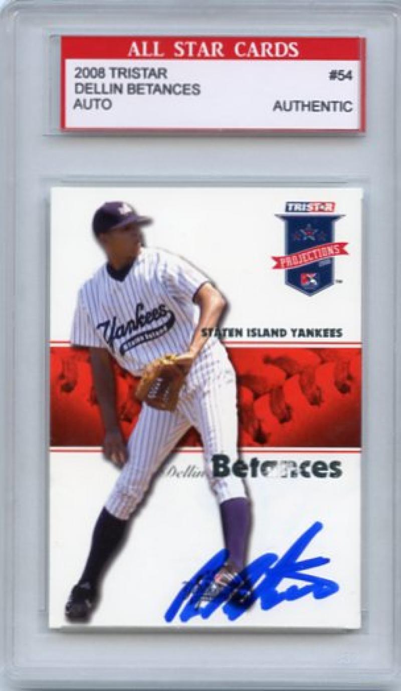 DELLIN BETANCES 2008 TRISTAR #54 ALL STAR CARDS AUTHENTIC SIGNED YANKEES W/ COA