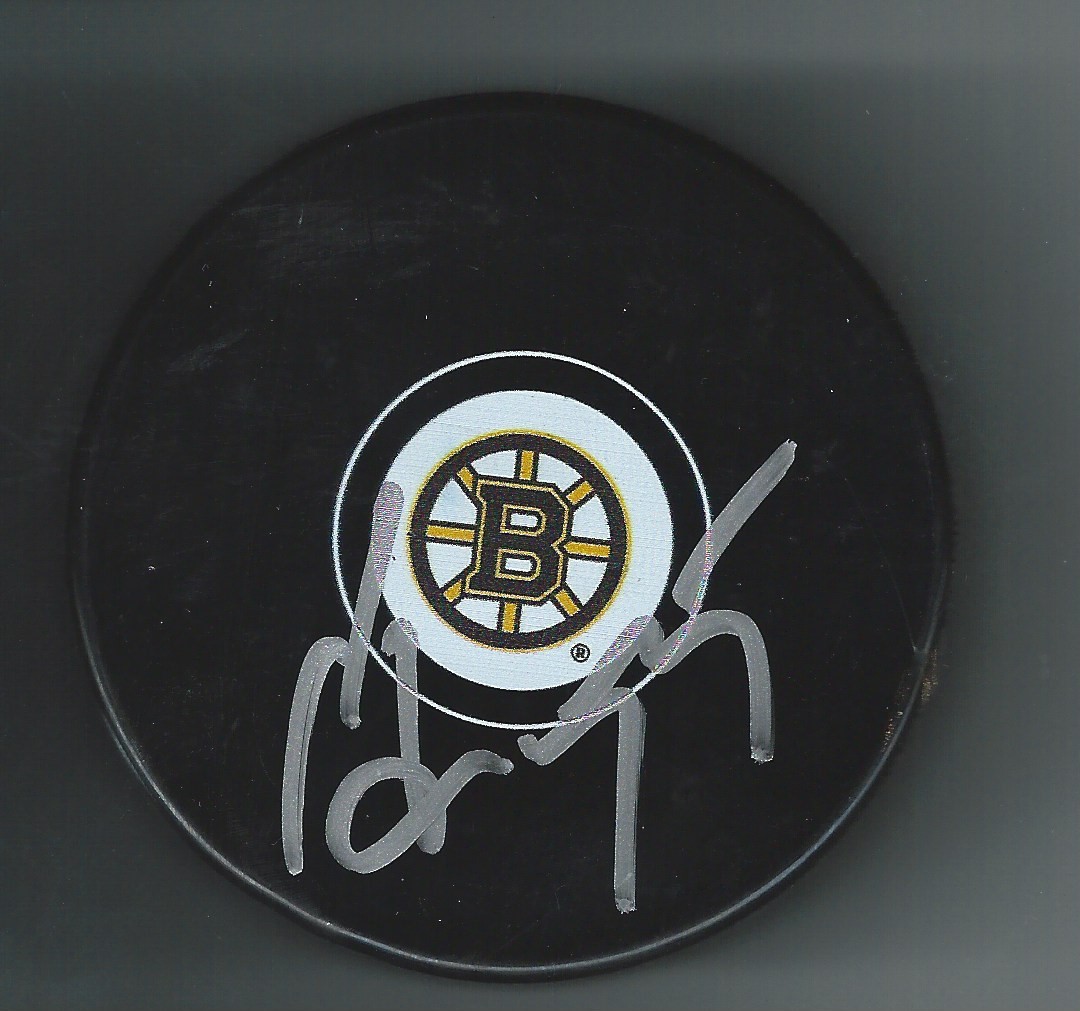 Sergei Gonchar Signed Boston Bruins Puck