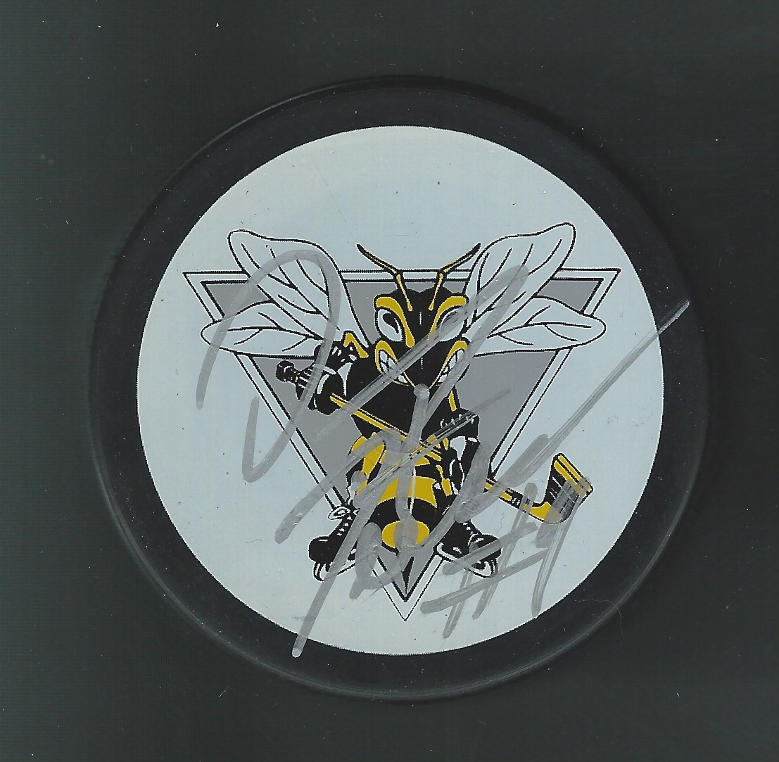 Danny Fritsche Signed Sarnia Sting Puck Columbus Blue Jackets