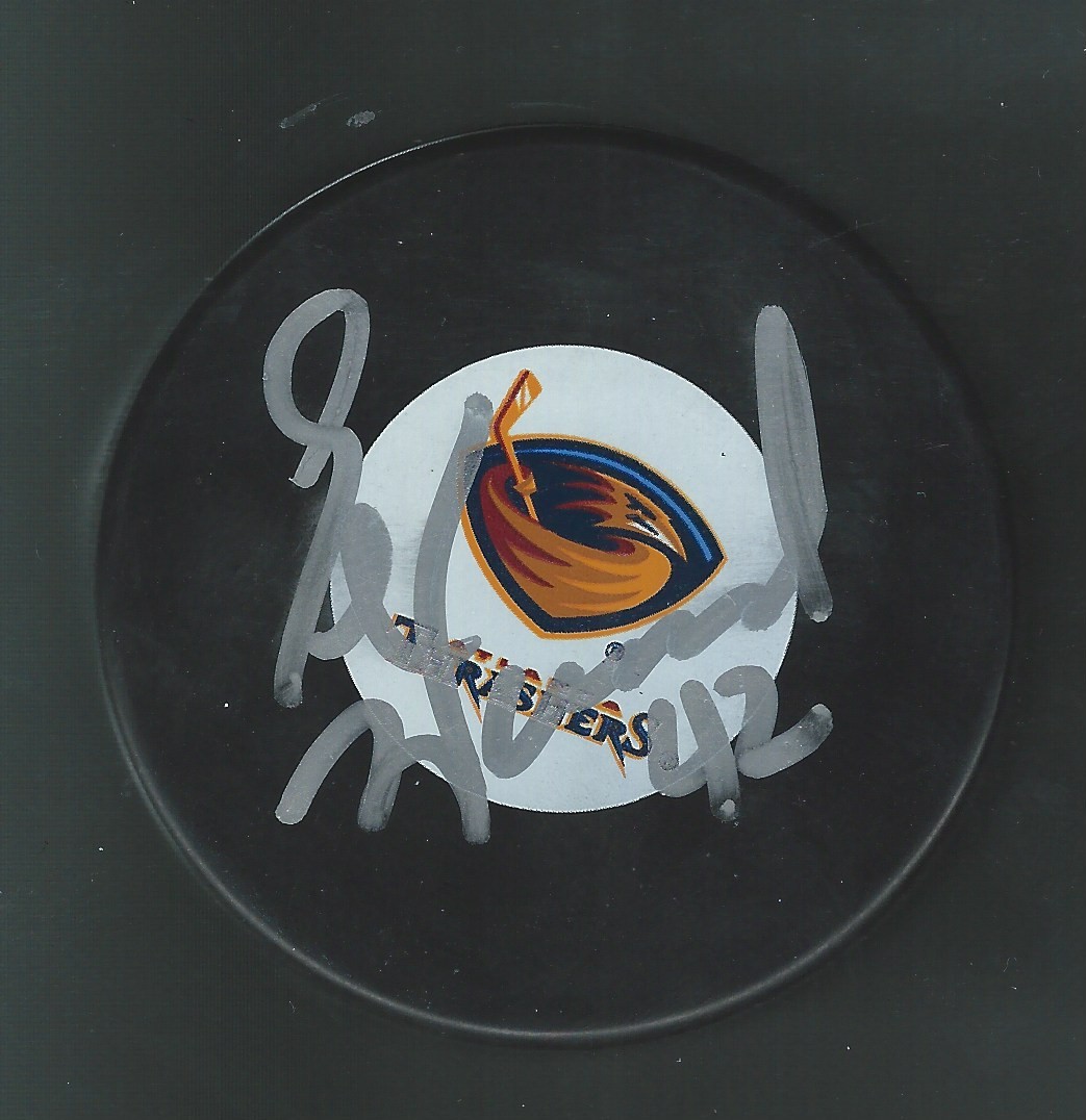 Ed Ward Signed Atlanta Thrashers Puck