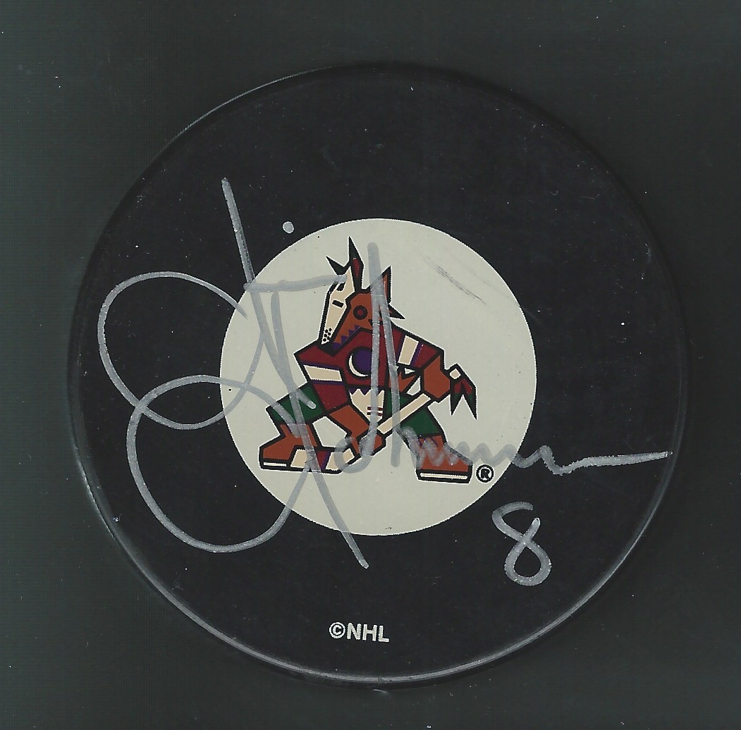 Jim Johnson Signed Phoenix Coyotes Puck Utah Mammoth