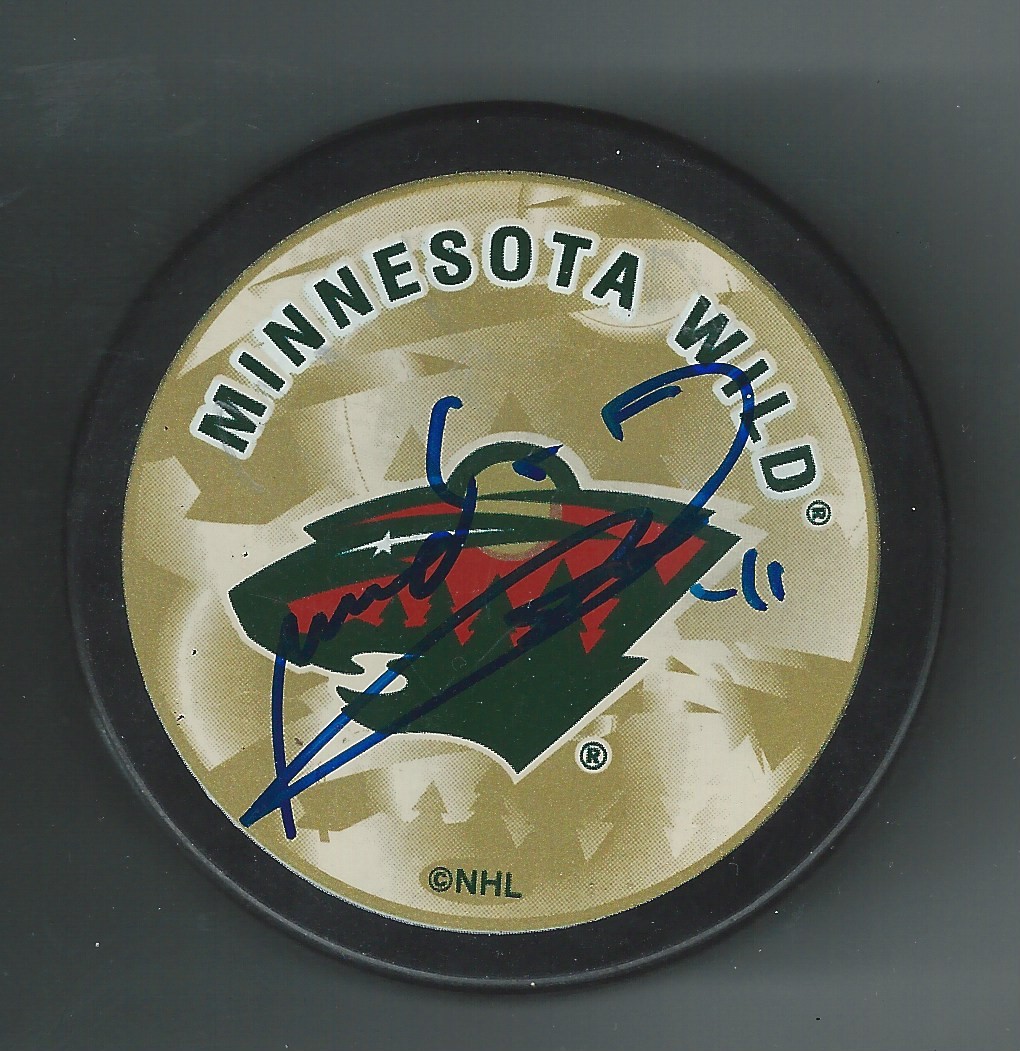 Martin Skoula Signed Minnesota Wild Souvenir Puck