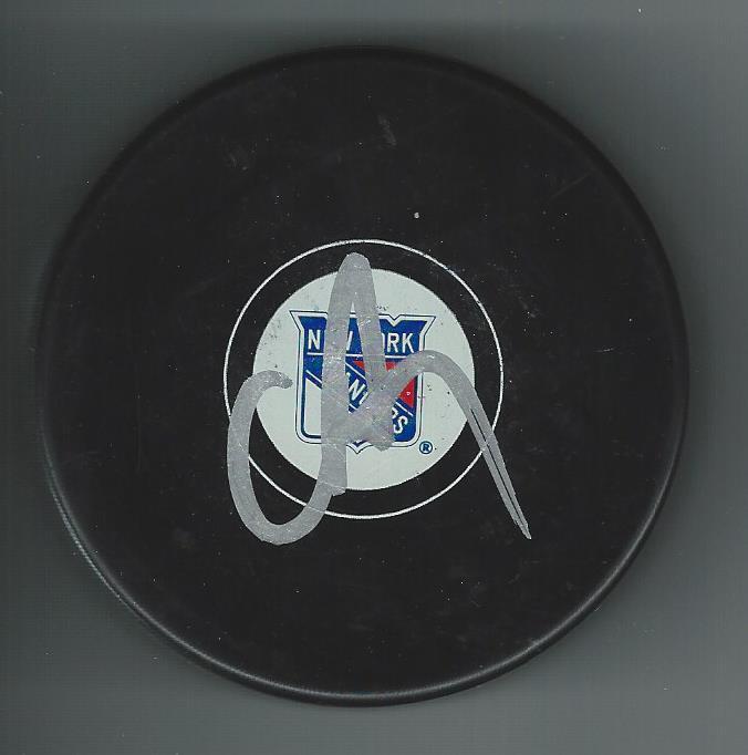 Chris Drury Signed New York Rangers Puck