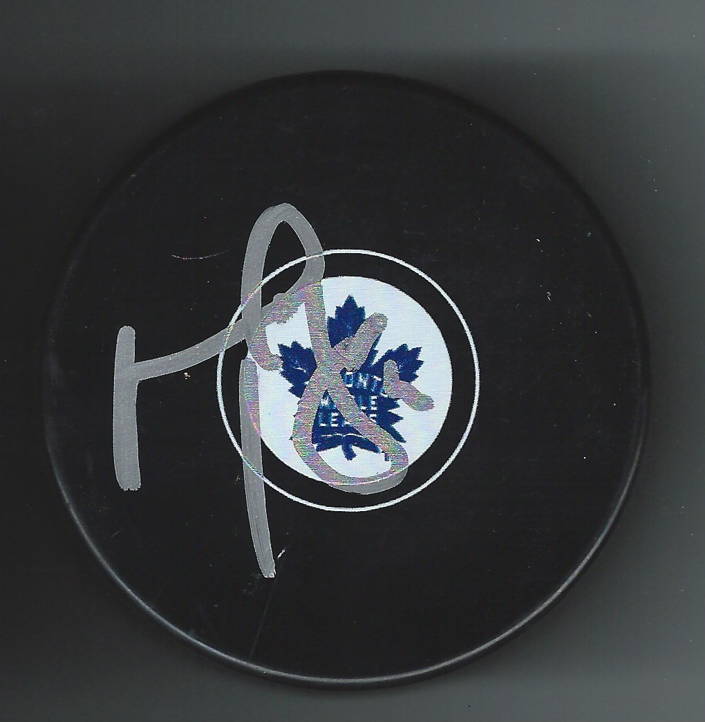 Matt Hunwick Signed Toronto Maple Leafs New Logo Puck