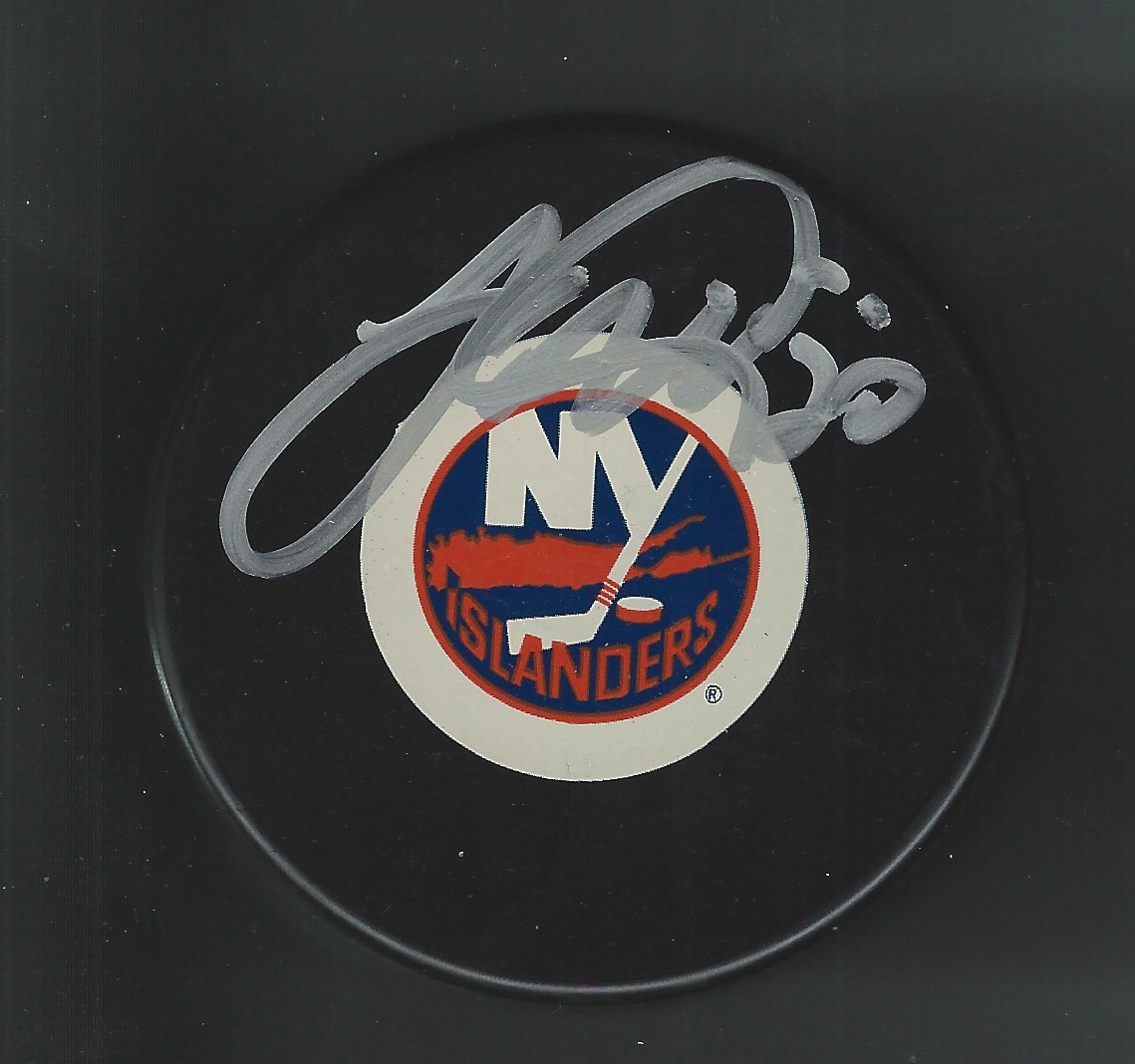 James Wisniewski Signed New York Islanders Puck USA 2018 Olympics