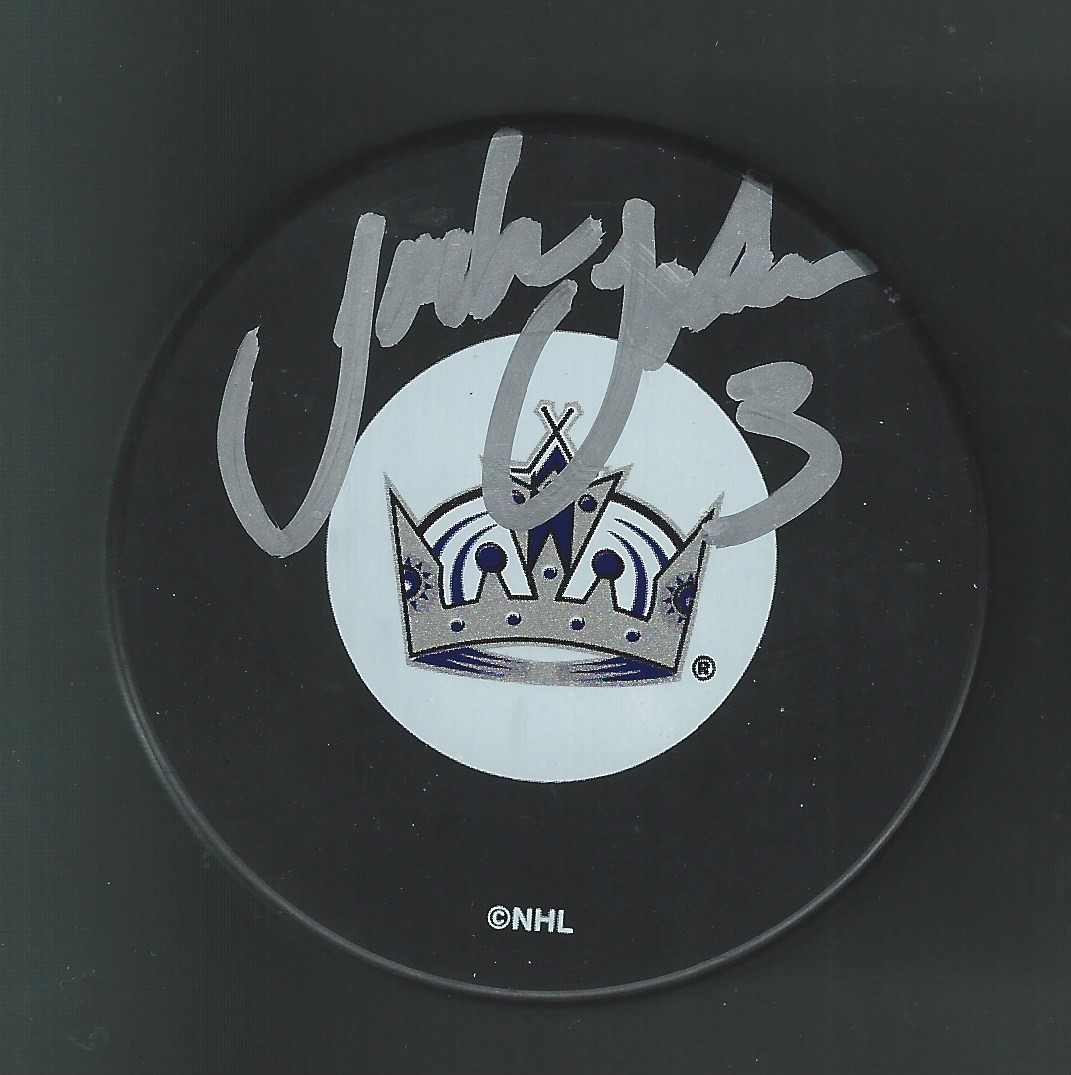 Jack Johnson Signed Los Angeles Kings Puck Rare Full Signature Penguins