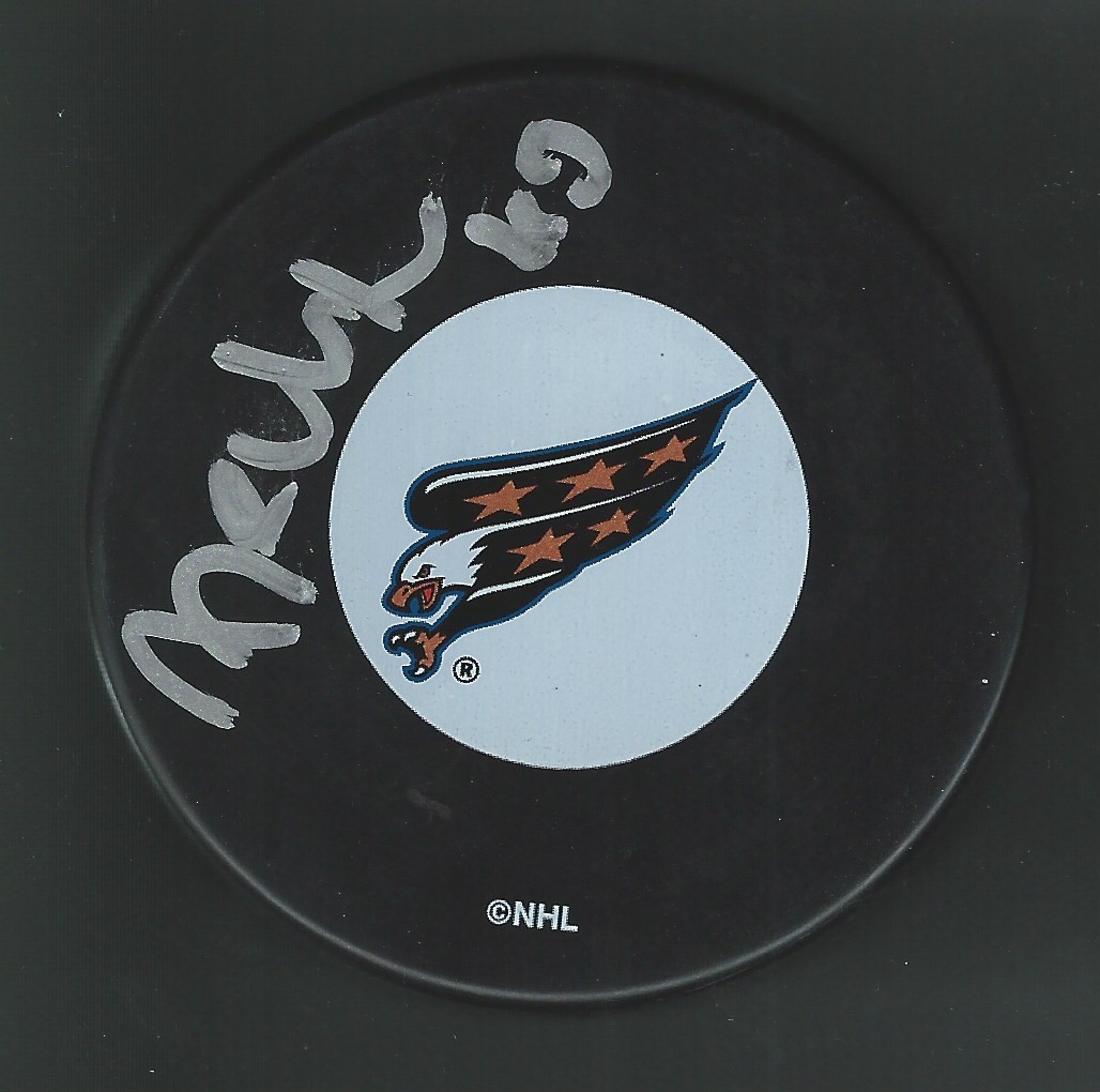 Michal Neuvirth Signed Washington Capitals Puck Rare Full Signature